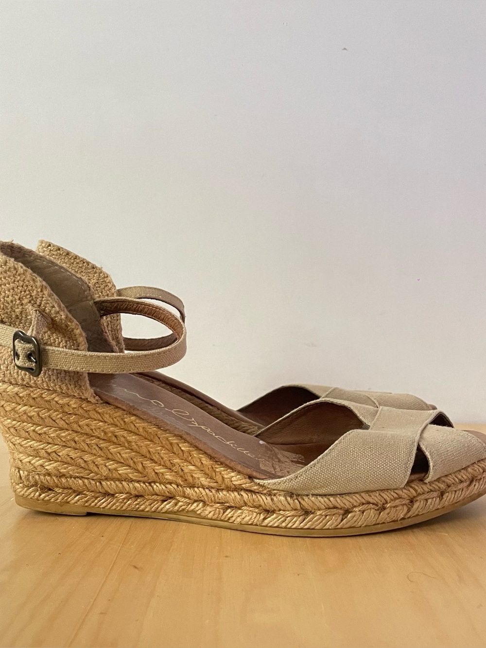 Gaimo Espadrilles beige canvas wedge sandals | EU 40